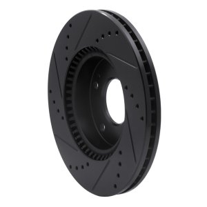 Hyundai Elantra Brake Rotor (1) - Front Right - R1 Concepts - Drilled & Slotted - Black - `03-`13